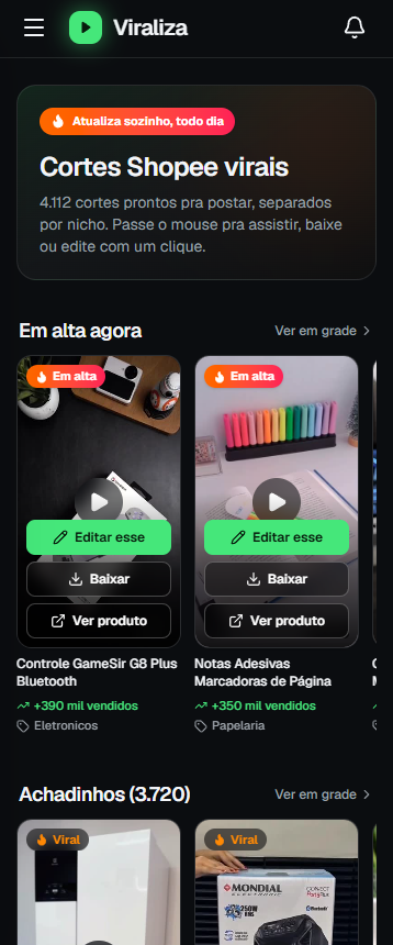 Cortes Shopee virais no Viraliza