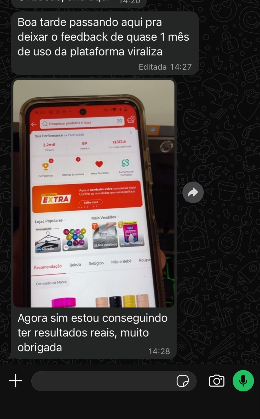 Resultados reais na Shopee em 1 mês